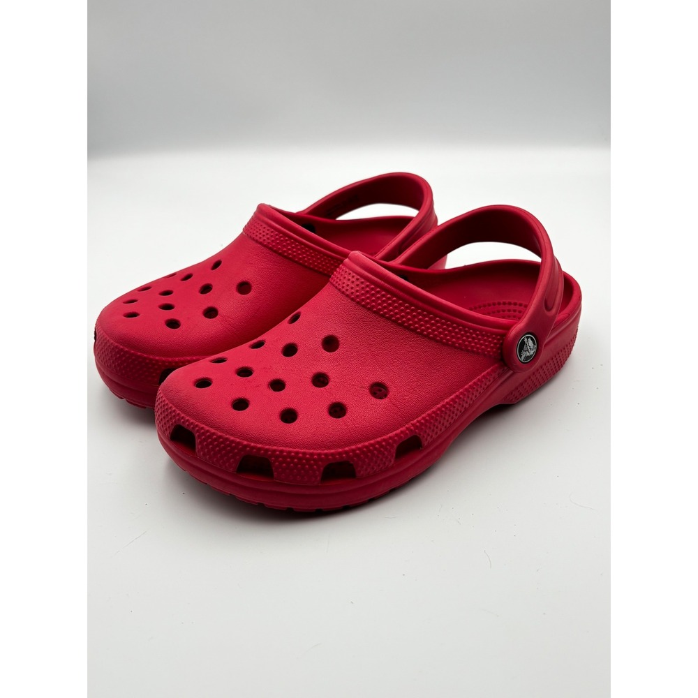 Crocs Classic Clog Red Unisex Mens 5 Womens 7 Slip On Comfort Shoes 10001-6EN